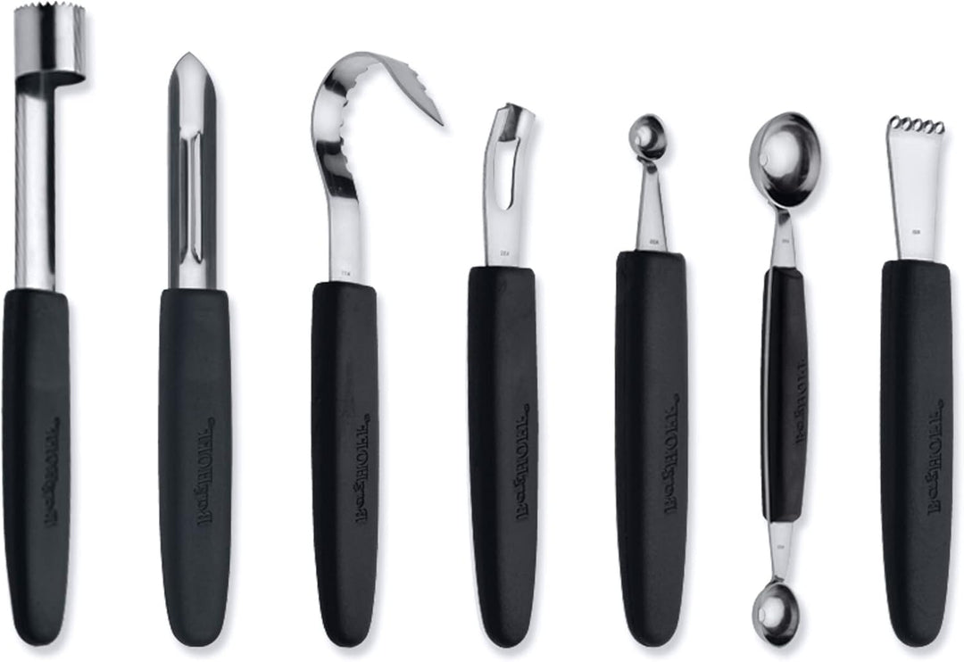 Berghoff Garnierset in Falttasche 8-teilig, Edelstahl, Polypropylene, schwarz