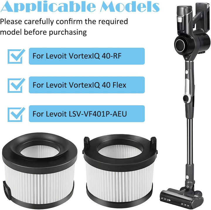 HEPA-Filter Ersatzteile für Levoit VortexIQ 40-RF/VortexIQ 40 Flex/LSV-VF401P-AEU Akku-Staubsauger 2
