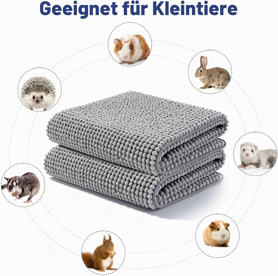2 Stück Pipipads Meerschweinchen Unterlage, 60 × 40cm Welpenunterlagen Waschbar PIPI Pads Kaninchen