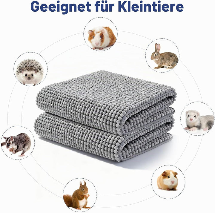 2 Stück Pipipads Meerschweinchen Unterlage, 60 × 40cm Welpenunterlagen Waschbar PIPI Pads Kaninchen