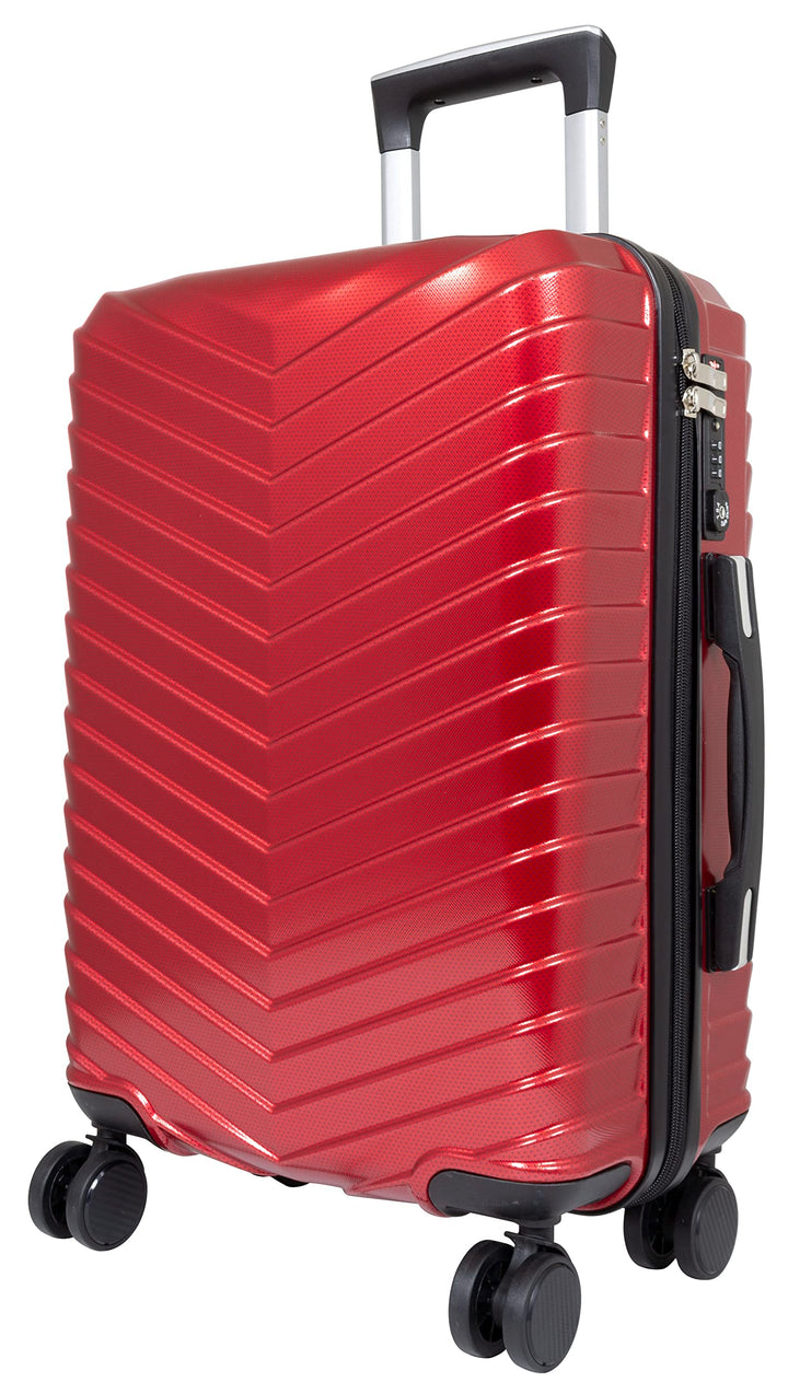 Trendyshop365 Handgepäck Leicht Hartschale Meran 55 cm 38 Liter 4 Räder TSA-Schloss Rot Handgepäck -