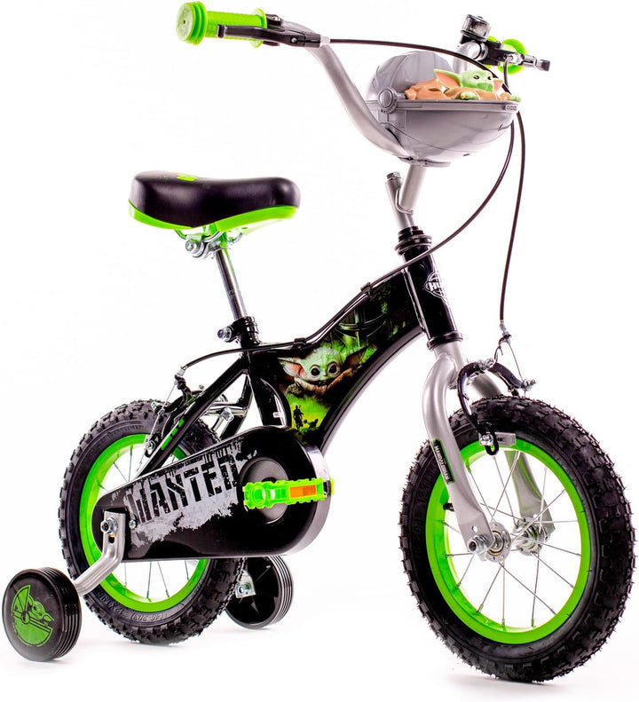 Huffy Jungen Star Wars Grogu 12 Zoll Kinderfahrrad, Schwarz/Grün, 30,5 cm