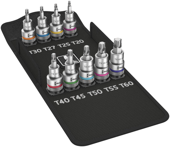 Wera 05004202001 8767 C HF Bit-Sortiment, 1 Zyklop Bitnuss-Satz TORX, mit Haltefunktion, 60 mm, 9 St