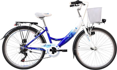 24 Zoll Kinder City Mädchen Fahrrad Mädchenfahrrad Kinderfahrrad 6 Shimano Gang Beleuchtung STVO Rad