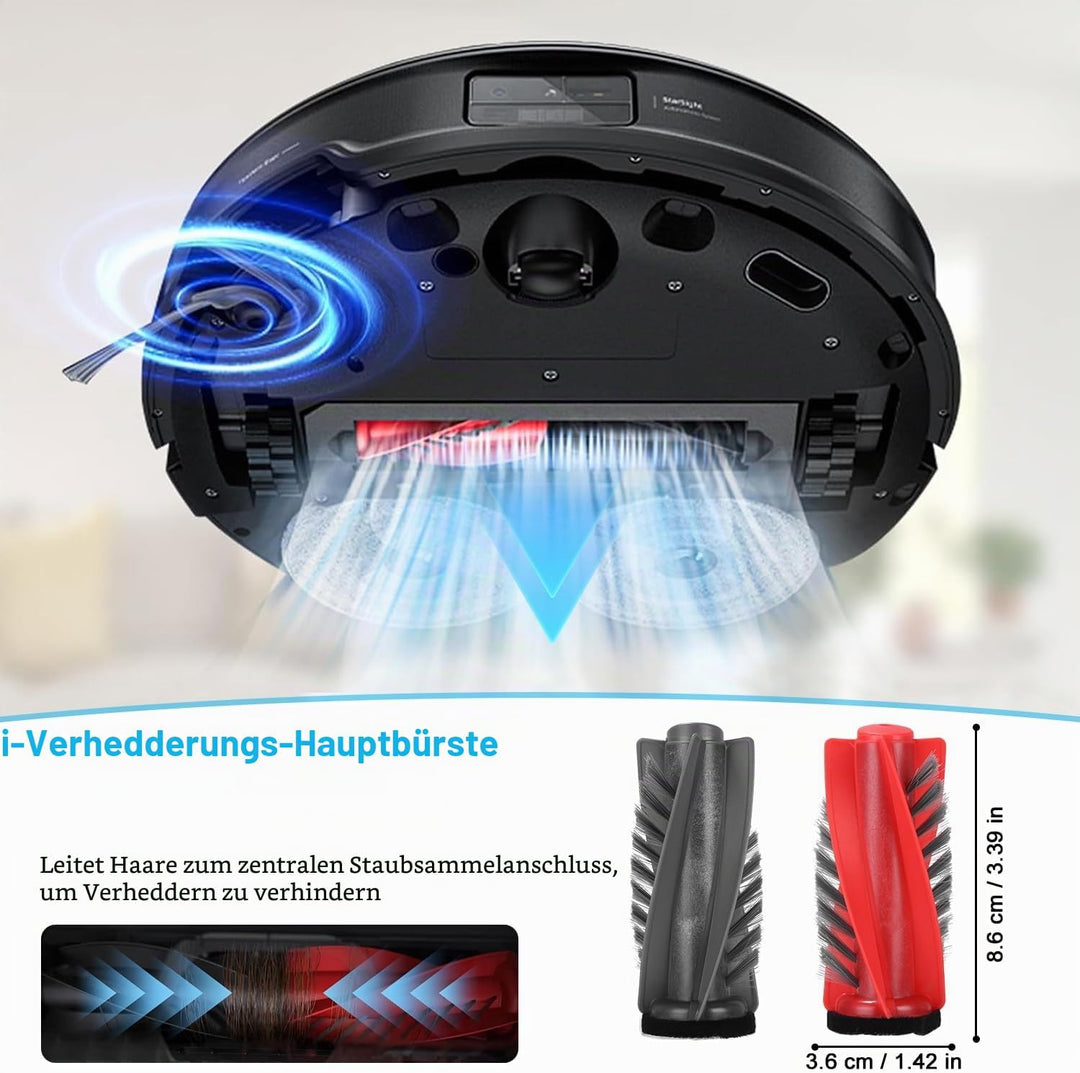 26 Stück Zubehör für Roborock Saros 10R/Qrevo Curv 2 Pro/Qrevo CurvX Saugroboter,2 Hauptbürste,4 HEP