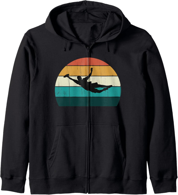 Retro Flying Disc Spieler Vintage Sunset Disc Golf Geschenk Kapuzenjacke