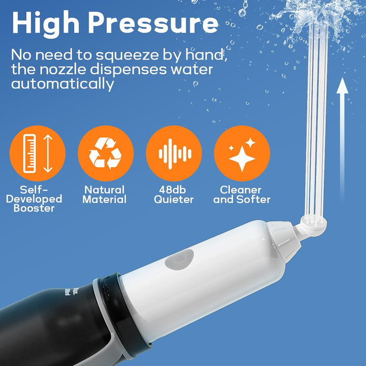 BIGCOW Tragbare Bidet mit 3 Sprühmodi | Elektrische Po Dusche | IPX7 Wasserschutz & Druckregulierung