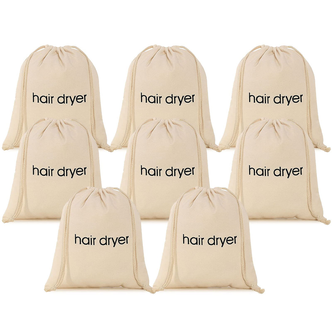 ERKXD 8 Pack Haartrockner Taschen Kordelzug Tasche Container Haartrockner Tasche für Reisen Bad Beig