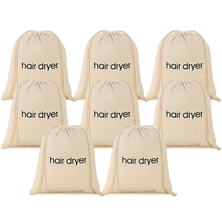 ERKXD 8 Pack Haartrockner Taschen Kordelzug Tasche Container Haartrockner Tasche für Reisen Bad Beig