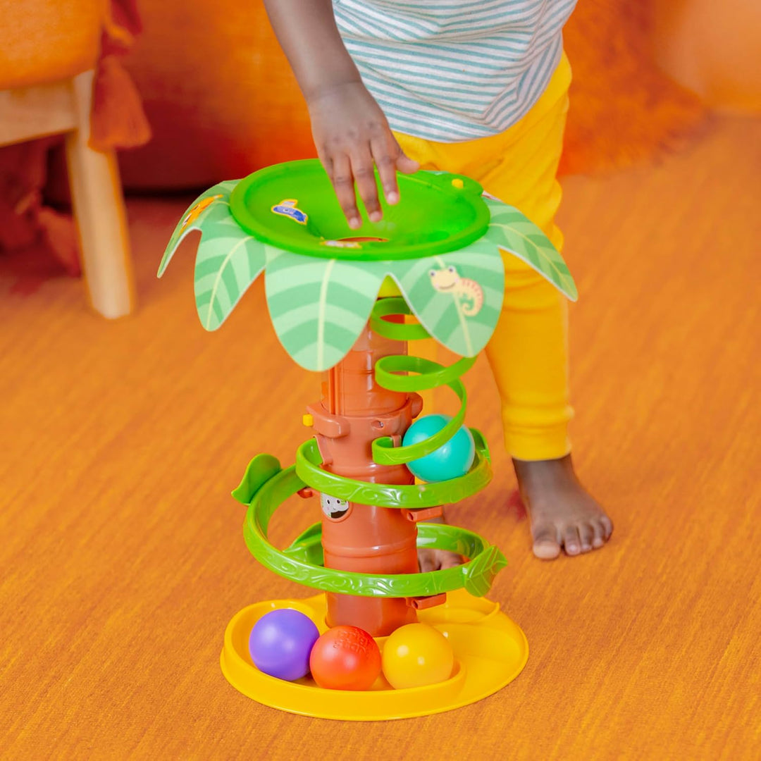 Bright Starts Tropical Twirl 2-in-1 Ballturm mit Lichtern & Musik, 5 Bälle inklusive, Unisex, 6 Mona