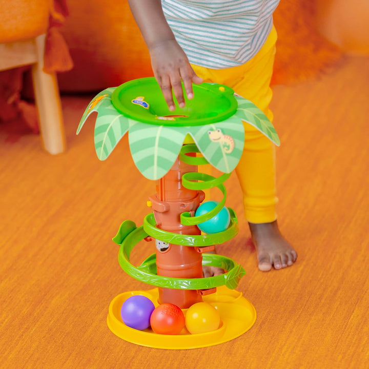 Bright Starts Tropical Twirl 2-in-1 Ballturm mit Lichtern & Musik, 5 Bälle inklusive, Unisex, 6 Mona