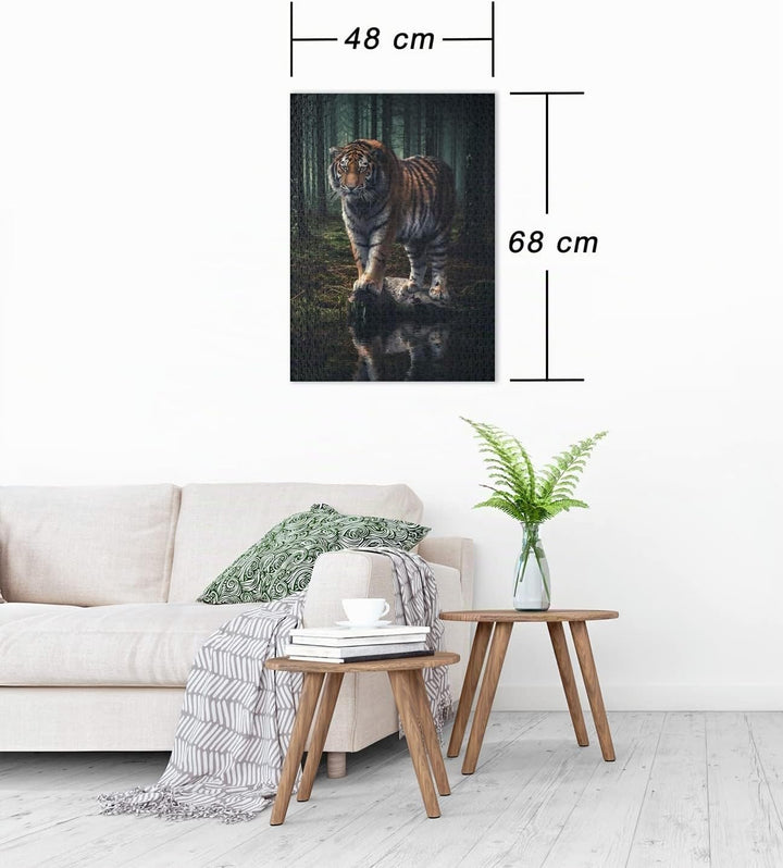 Ulmer Puzzleschmiede - Puzzle „Herrscher des dunklen Waldes“ - Der majestätische Sibirische Tiger pi