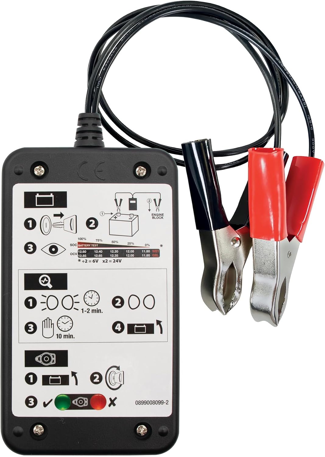 Schumacher Auto Batterietester Compact BT55 - Überprüfung der Lichtmaschinenspannung im Auto - Kompa