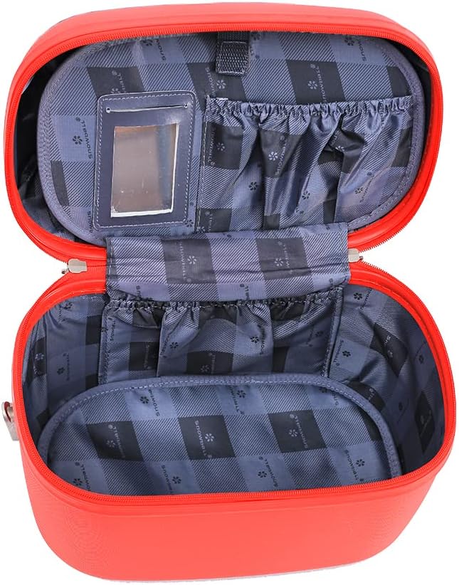 SNOWBALL - Kosmetiktasche SNOWBALL Dublin 34 x 24 cm ABS – Geschenkidee für Damen, Rot – Rot, Stoff,