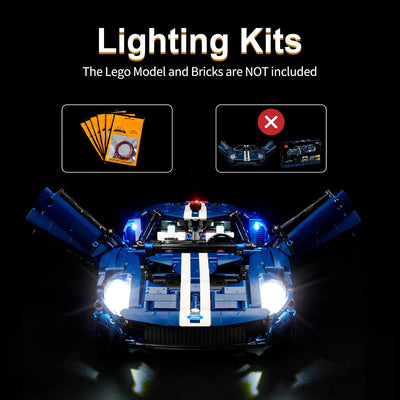 cooldac LED Licht-Kit für Lego 42154 Technic Ford GT 2022 Auto-Modellbausatz, Led Beleuchtungs Set K