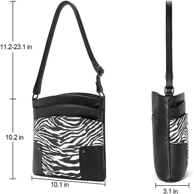 CLUCI Umhängetasche Damen Klein Crossbody Clutch Handytasche mit Geldbörse Schwarz mit Zebramuster,