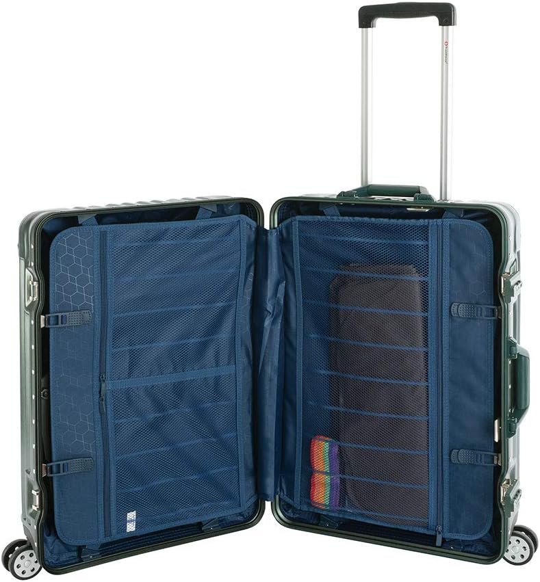 Travelhouse London Koffer Grün M-65cm · Alu-Rahmen · Polykarbonat Hartschale · Trolley Reisekoffer R