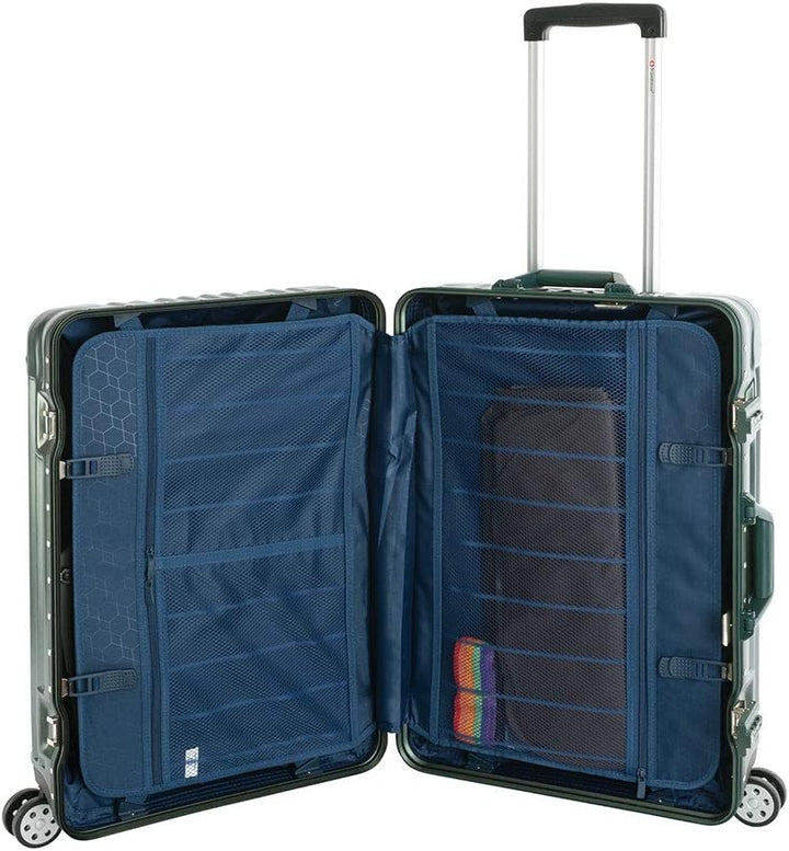 Travelhouse London Koffer Grün M-65cm · Alu-Rahmen · Polykarbonat Hartschale · Trolley Reisekoffer R