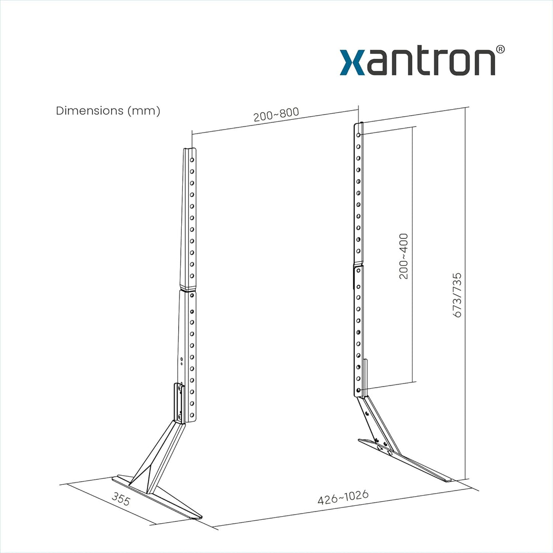 Xantron® TV Ständer Universal TV Standfuss bis 75 Zoll/Fernseher Halterung stehend VESA 200x200-800x