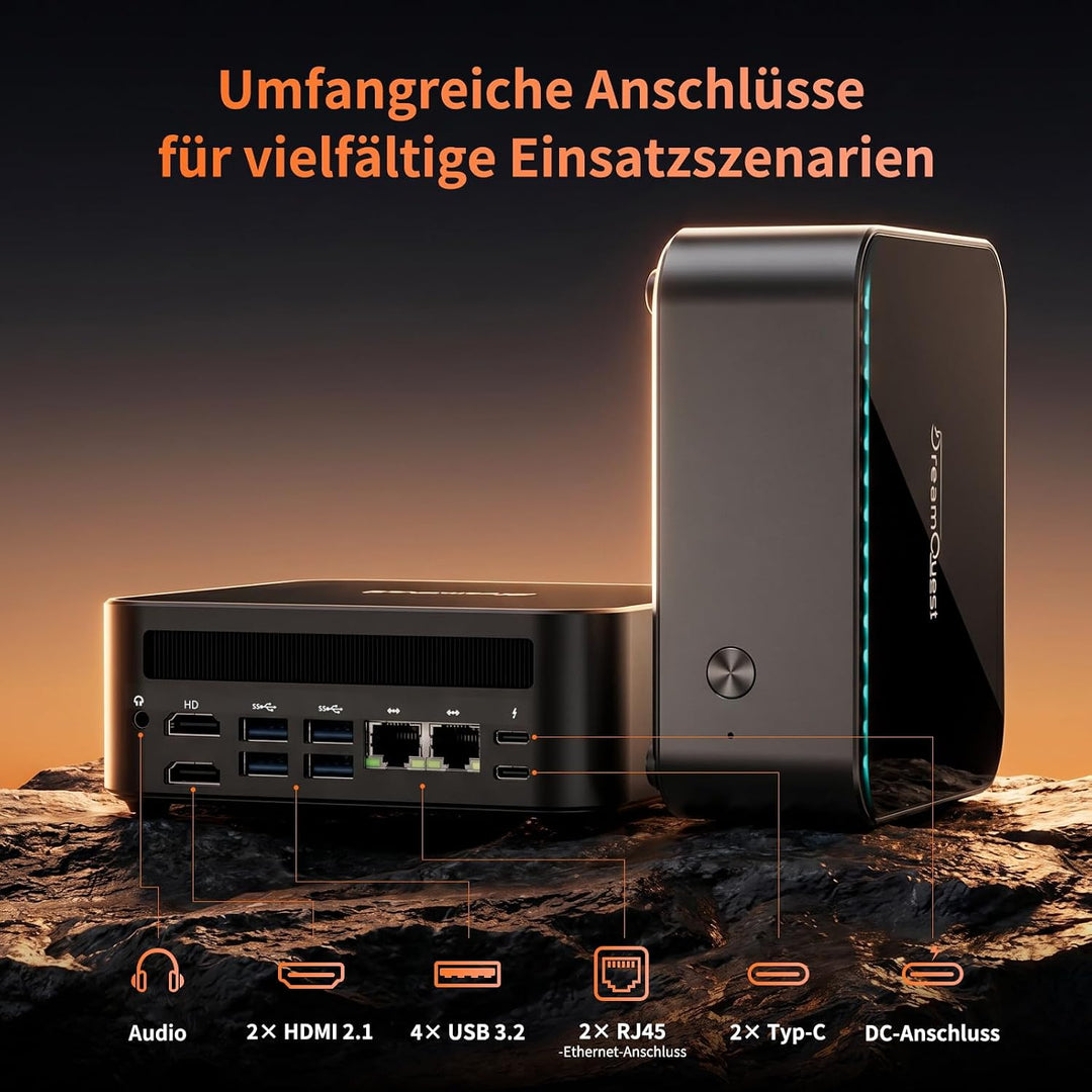 DreamQuest Mini PC Windows 11 Pro - AMD Ryzen 5 7430U, 16GB DDR4 RAM, 512GB SSD (erweiterbar), WiFi