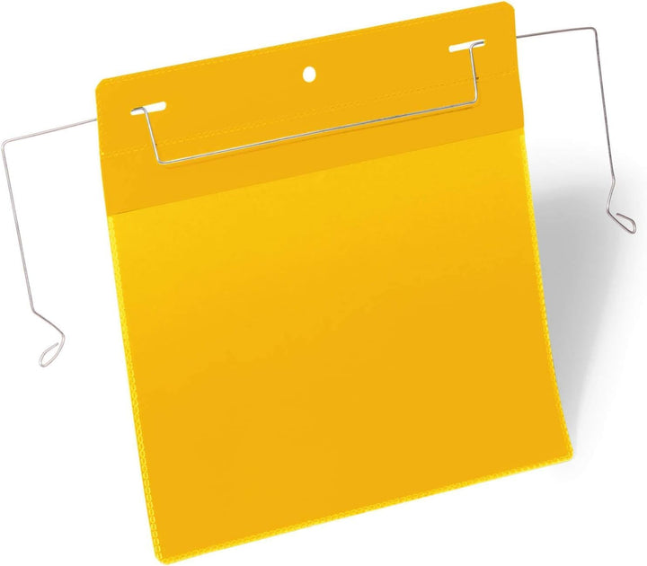 Durable Drahtbügeltasche A5 quer, Packung à 50 Stück, Gelb, 175204 A5 Querformat, A5 Querformat