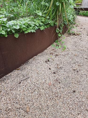 isskohli 14 cm hoch Rasenkante Corten Stahl Edelrost Mähkante Metall Beeteinfassung