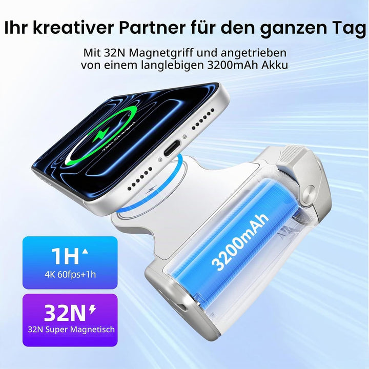 Master Grip Kit für iPhone 17 16 15 14 13 12(iOS 26), Magnetic Kameragriff für Phone, Pro Shot Imagi