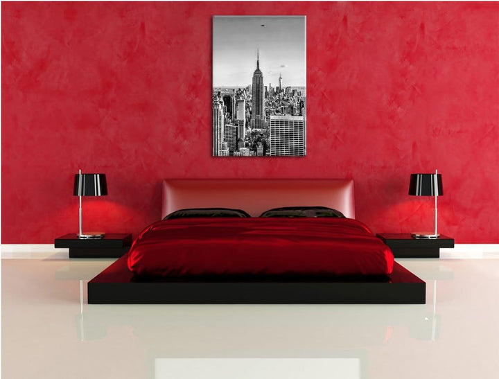 Pixxprint Empire State Building in New York als Leinwandbild/Grösse: 100x70 cm/Wandbild/Kunstdruck/f
