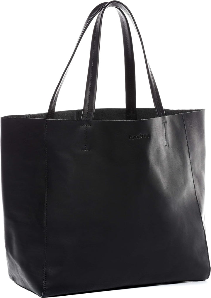 FEYNSINN BERLIN Handtasche mit langen Henkeln AURI aus Anilin-Leder I Henkeltasche XL gross für Dame