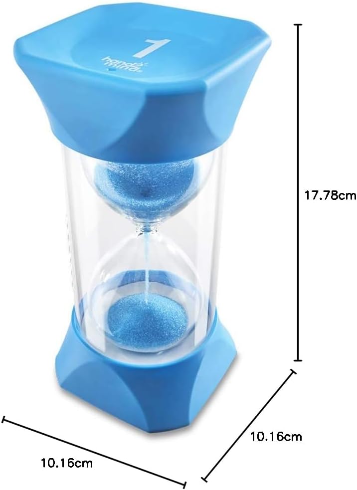 Learning Resources Jumbo-Sanduhr, 1-Minute-Sanduhr mit gummierten weichen Endkappen, für ruhige Paus