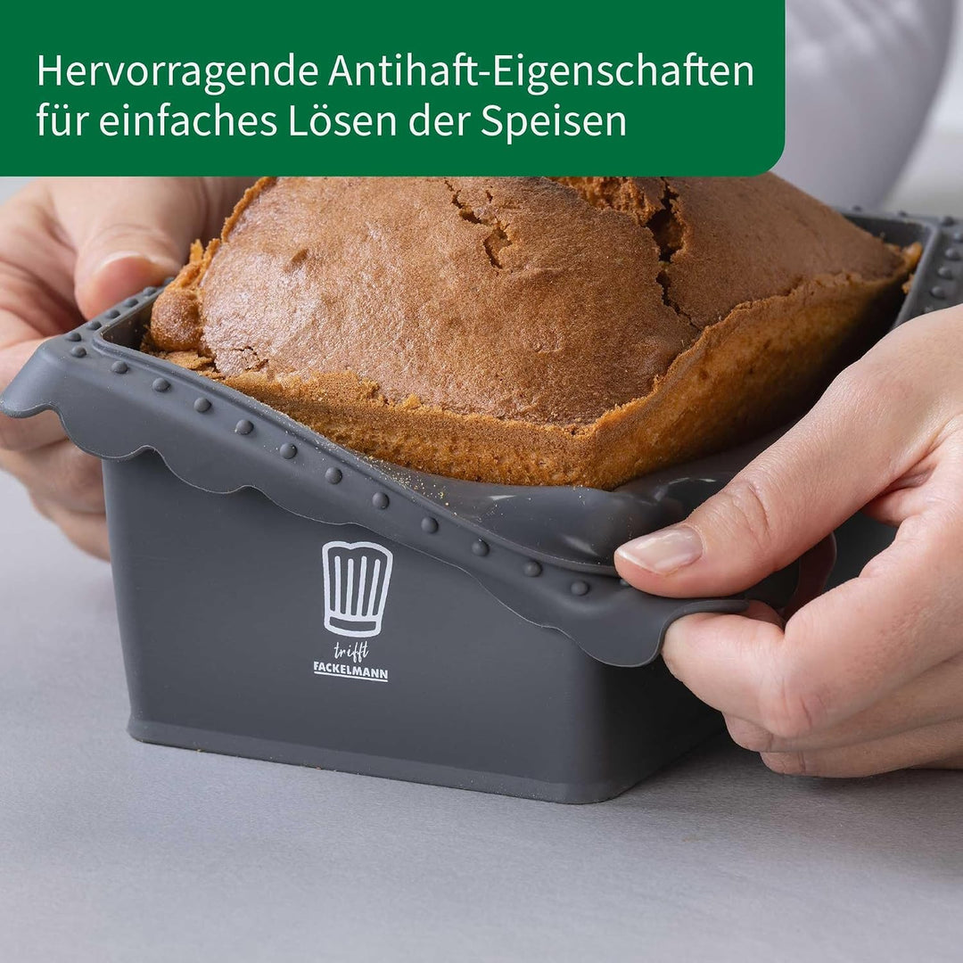 Chefkoch trifft Fackelmann Mini-Kastenform 2er-Set für Heissluftfritteuse und Backofen – Silikon Bac
