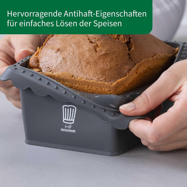 Chefkoch trifft Fackelmann Mini-Kastenform 2er-Set für Heissluftfritteuse und Backofen – Silikon Bac