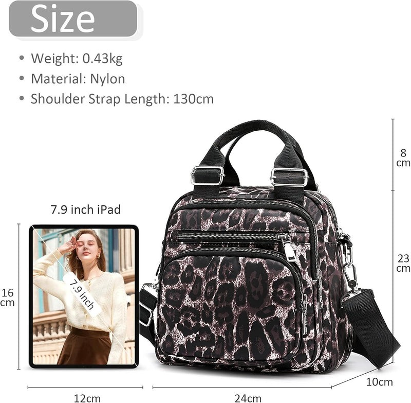 DIRRONA Mode Damen Handtasche Damen Umhängetasche Klein Rucksack Drucken Schultertaschen Multi-Tasch