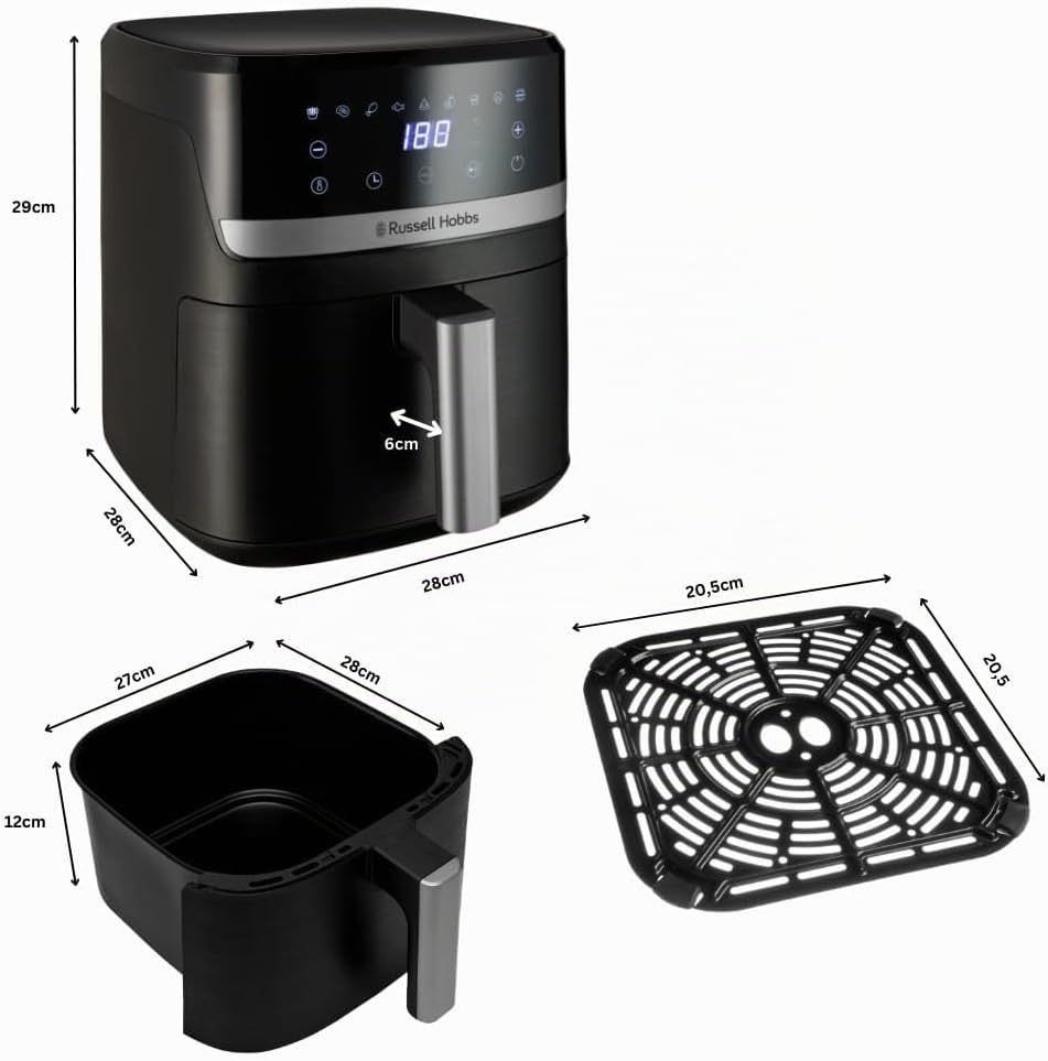 Russell Hobbs Heissluftfritteuse XL 5,5 l Rapid AirFryer (kompaktes Gehäuse, sehr leise) SatisFry (9