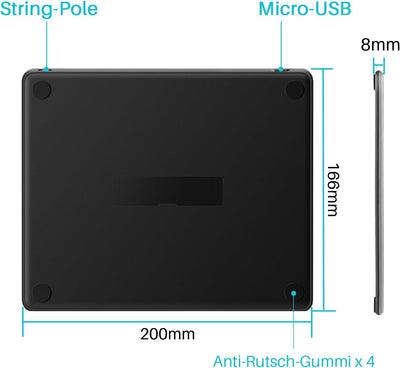 HUION-Grafik-Zeichentablett HS64 8192 ist EIN druckfähiges, batteriefreies Stifttablett 6 '' mit Vie