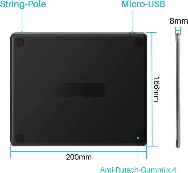 HUION-Grafik-Zeichentablett HS64 8192 ist EIN druckfähiges, batteriefreies Stifttablett 6 &