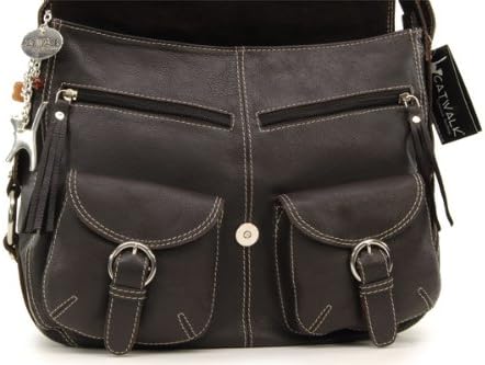Catwalk Collection Handbags - Leder - Grosse Überschlagtasche/Schultertasche - COURIER L Braun, L Br