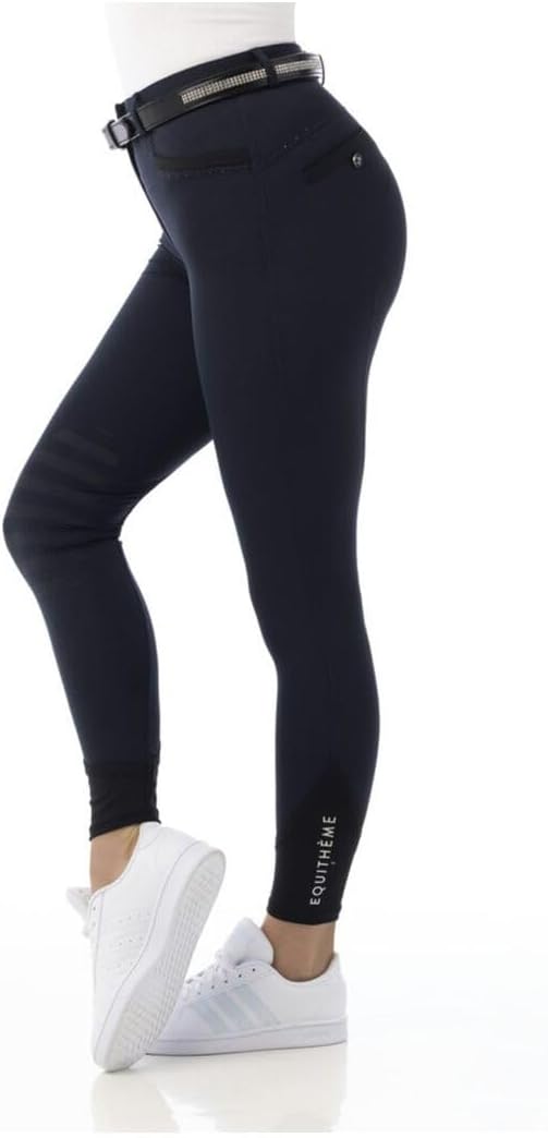 Equi-Theme Damen Reithose Silikon Kniebesatz SAFIR in 4 edlen Farben, Marine-40 Marine