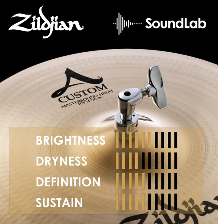 Zildjian A Custom Series - 14" Mastersound Hi-Hat Cymbals - Pair 14 Zoll Pair, 14 Zoll Pair