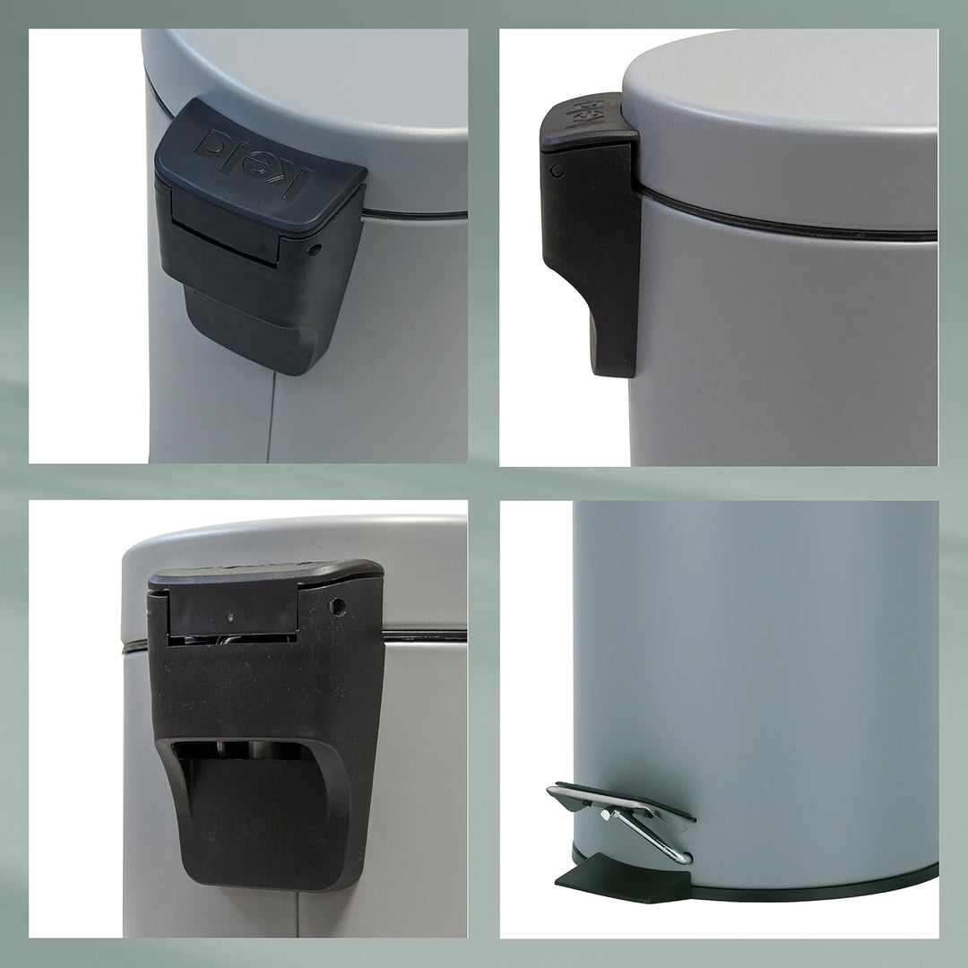 kela Kosmetikeimer weiss 3l, Metall Tretmülleimer Badezimmer, Badmülleimer mit Inneneimer und Trageh