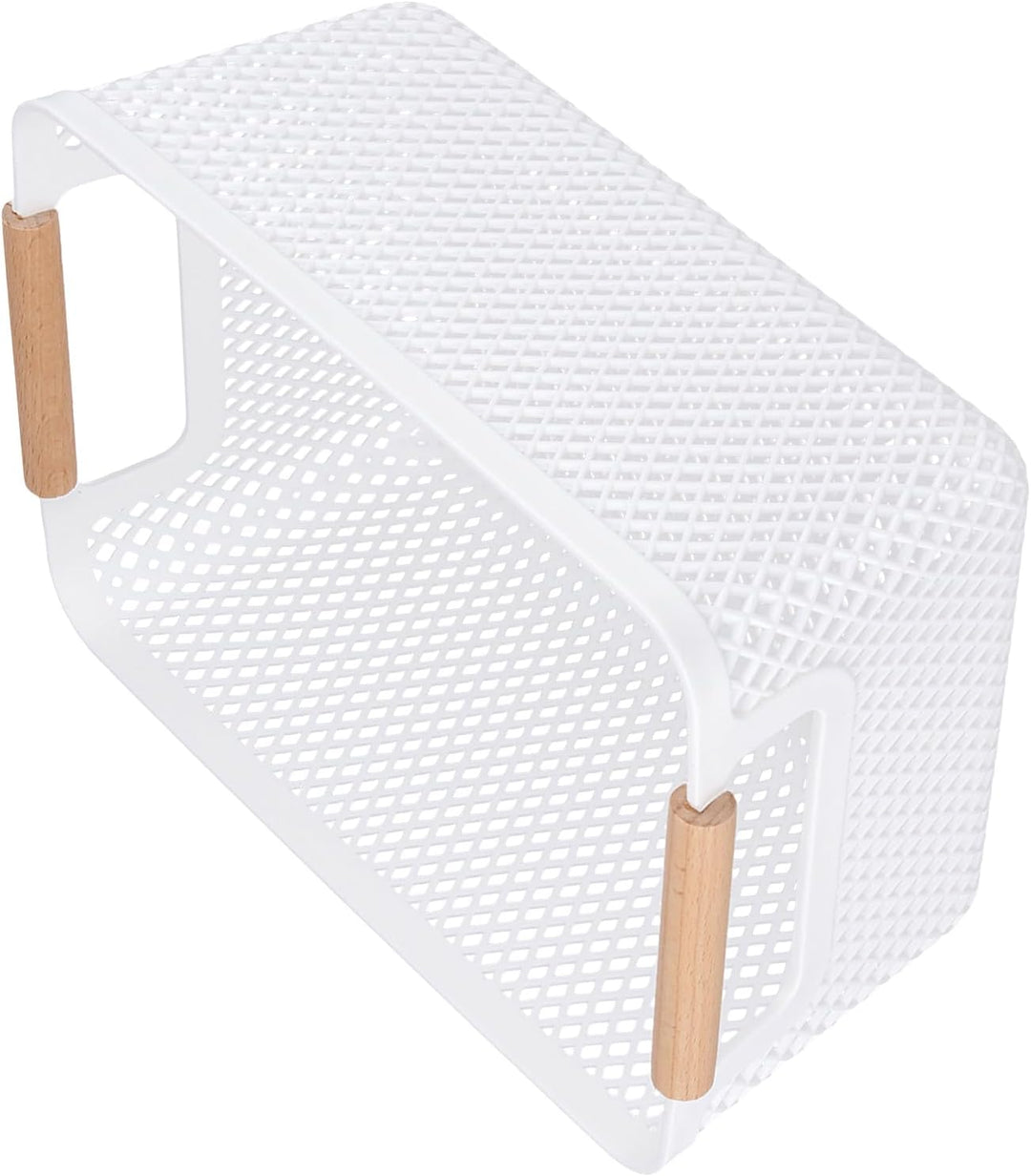 6 Stück Aufbewahrungskorb Set, 26,5 x 18,4 x 12cm und 30,5 x 20,4 x 14,2cm Weiss Boxen Aufbewahrung