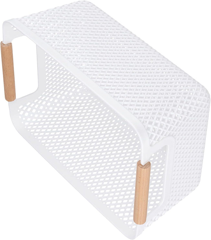 6 Stück Aufbewahrungskorb Set, 26,5 x 18,4 x 12cm und 30,5 x 20,4 x 14,2cm Weiss Boxen Aufbewahrung