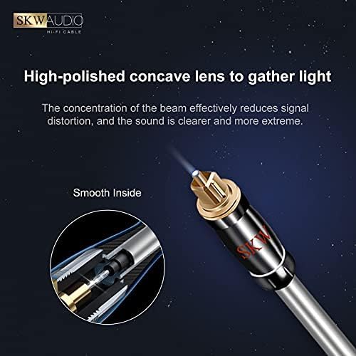 SKW Optisches Digital-Audiokabel, Optisches Toslink Kabel(3M, Grau) 3M Toslink Grau, 3M Toslink Grau