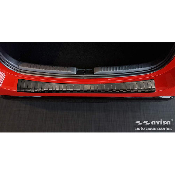Avisa Schwarz Edelstahl Heckstossstangenschutz kompatibel mit Toyota Yaris IV Hatchback 5-türer 2020