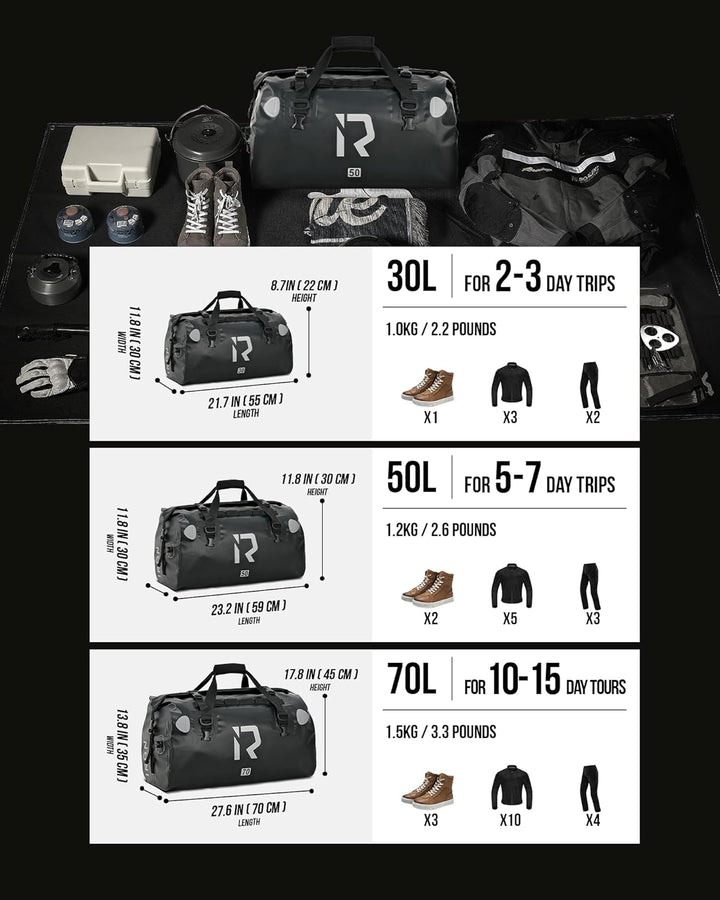 IRON JIA'S Motorradtasche Gepäckrolle wasserdichte Hecktasche Satteltasche Reisetasche mit rollversi