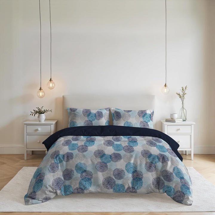 Italian Bed Linen Fantasy Bettbezug, Soffioni Blu, Doppelte