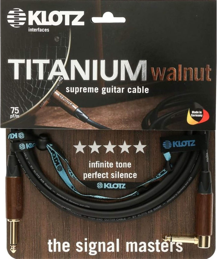 KLOTZ TITANIUM walnut - supreme gitarren kabel mit nussholz tüllen (4,5m), 4,5m