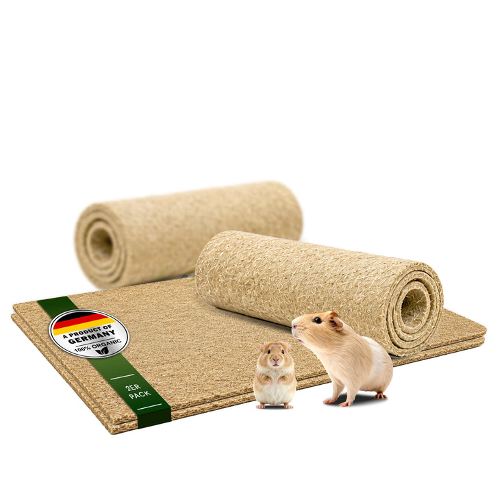 Nagerteppich aus 100% Hanf - Biologisch abbaubare Hanfmatten für Nager wie Kaninchen, Meerschweinche