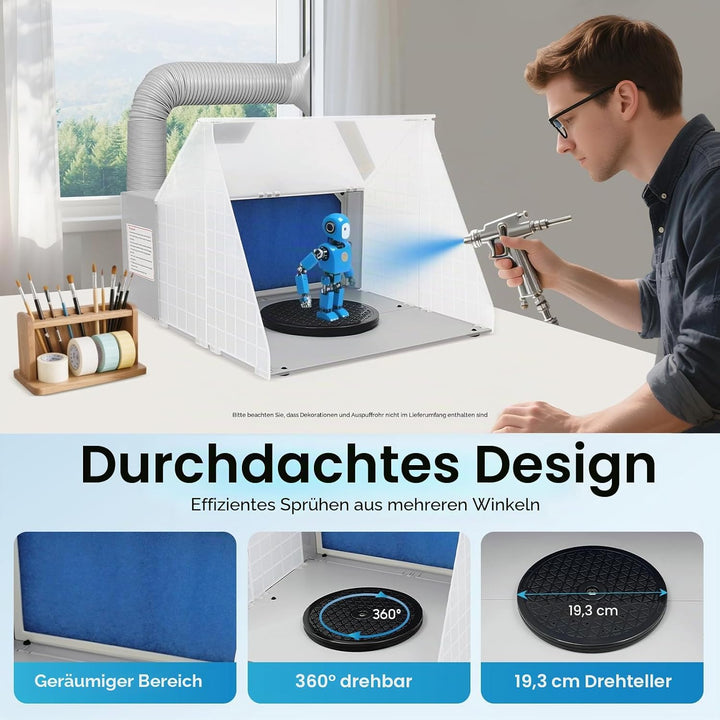 Sprühmaschine Absaugeinrichtung, Airbrush-Absauganlage - Abluftmenge 4 m³/min, Airbrush-Kompressor-S