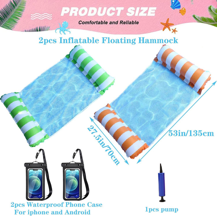 Pool Aufblasbare Schwimmsitze,1/2 Stück Aufblasbare Hängematte Pool Float Wasserhängematte Luftmatra